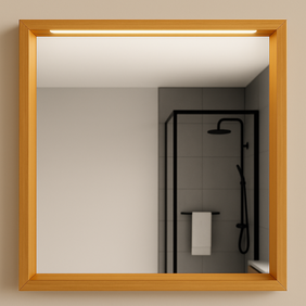 Огледало с Дървесна PVC рамка OAK/Arlington/Corbridge и LED осветление