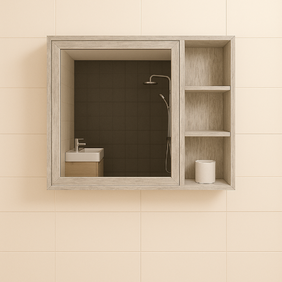 PVC шкаф  с вградено огледало и ниша Halifax
