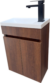 Малък дървесен шкаф за баня от ПВЦ Mini 43 Cherry W