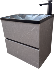 PVC МЕБЕЛ ЗА БАНЯ DIAMANTE 60 CONCRETE BLACK