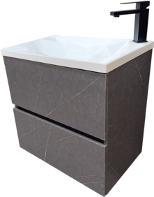 PVC МЕБЕЛ ЗА БАНЯ DIAMANTE 60 CONCRETE WHITE
