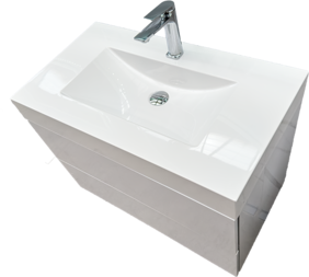 Бял шкаф за баня от ПВЦ водоустойчив Verona 80 W