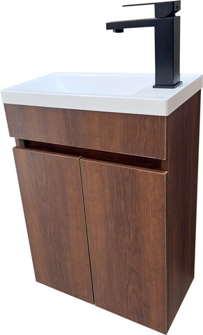 Малък дървесен шкаф за баня от ПВЦ Mini 43 Cherry W