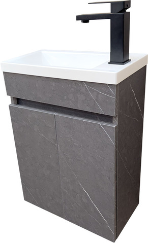 Малък сив шкаф за баня от ПВЦ Mini 43 Concrete W