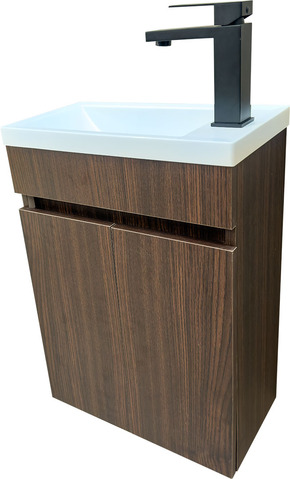 Малък дървесен шкаф за баня от ПВЦ Mini 43 Venge W