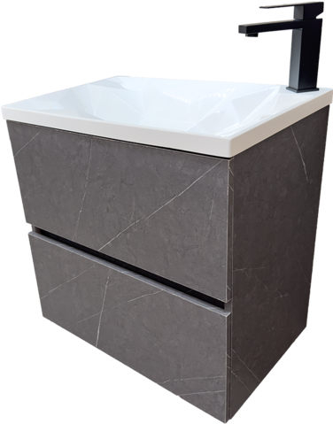 PVC МЕБЕЛ ЗА БАНЯ DIAMANTE 60 CONCRETE WHITE