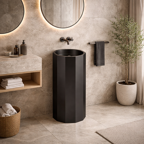 Стояща метална мивка тип кашпа STEEL LINE DARK GRAY