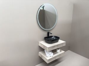 Плотове за баня от ПВЦ дървесен бял халифакс 50x40