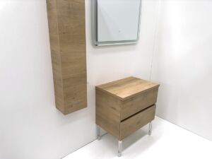 Подов дървесен шкаф за баня от ПВЦ цвят дъб 50x37