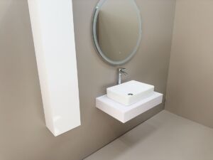 Бял PVC плот в комплект с бяла мивка Mika 60x42