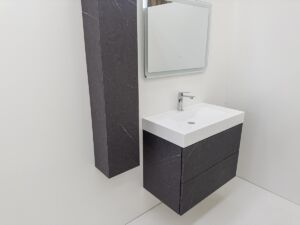 Шкаф за баня сив мат с бяла мивка Verona 80 Concrete W