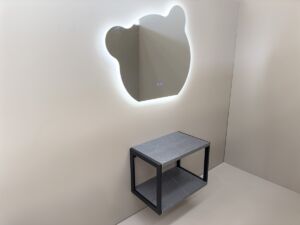 PVC МЕБЕЛ ЗА БАНЯ SOFIA CONCRETE С ЧЕРНА РАМКА