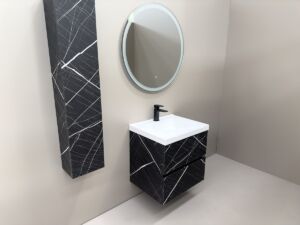 Черен мат шкаф за баня 60см Cremona Noir W