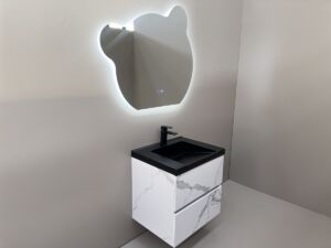 Мрамор мат шкаф за баня 60см Cremona Marble W