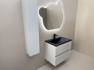 Сива Мебел за баня Mila 70 Gray Black