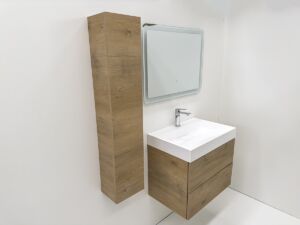 Дървесен шкаф за баня с чекмеджета Florence 70 OAK W