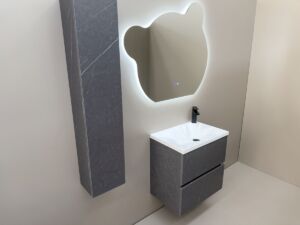 PVC МЕБЕЛ ЗА БАНЯ DIAMANTE 60 CONCRETE WHITE