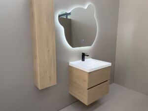 ПВЦ мебел за баня с две чекмеджета Cremona 60 OAK White