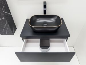 ПВЦ мебел за баня с плот Roma черен 50x37 ПВЦ мебел за баня с плот Roma черен 50x37