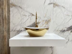 Мивка тип купа Esma Gold / White