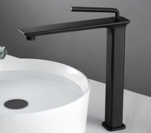 Висок смесител за мивка Blandini Regina L Black