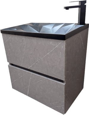 PVC МЕБЕЛ ЗА БАНЯ DIAMANTE 60 CONCRETE BLACK