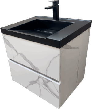 Мрамор мат шкаф за баня 60см Cremona Marble W