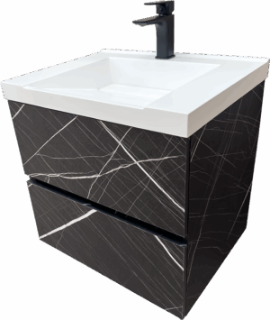 Черен мат шкаф за баня 60см Cremona Noir W