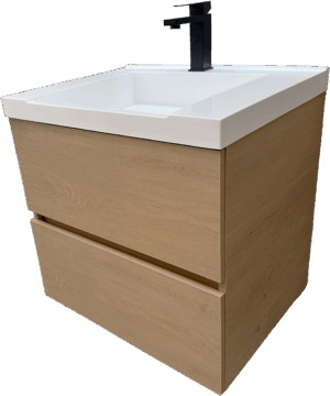 ПВЦ мебел за баня с две чекмеджета Cremona 60 OAK White
