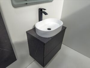 Сив плот за баня от ПВЦ с две чекмеджета TOP Concrete Сив плот за баня от ПВЦ с две чекмеджета TOP Concrete