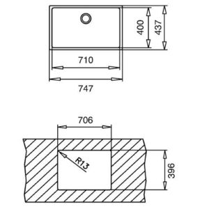 Кухненска мивка Teka Linea 71x40