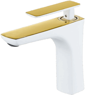 Златен смесител за баня Blandini Ventana S White Gold