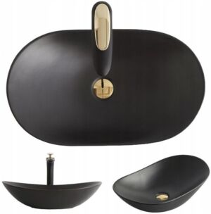 Мивка тип купа Tulipa 60 Black Mat