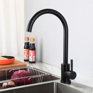Черен кухненски смесител Blandini Swan Black