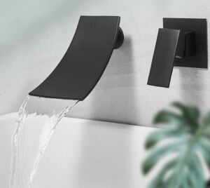 Черен вграден смесител за мивка Blandini Waterfall Black