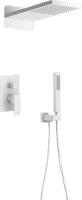 Бялa душ система за вграждане с каскадна пита Blandini Brass White
