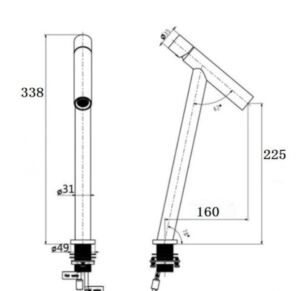 Дизайнерски смесител за баня Blandini Optic L Chrome