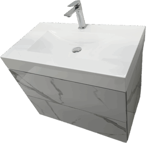 Шкаф с бяла мивка и мраморен ефект Verona 80 Marble W