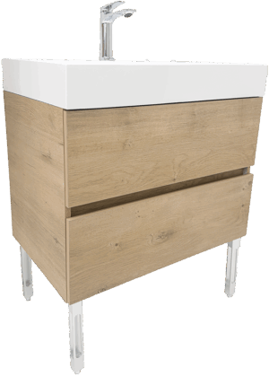 Подов дървесен шкаф за баня с чекмеджета Florence 70 OAK W