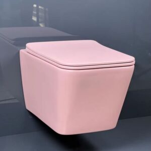 Розов мат висяща тоалетна чиния Pink