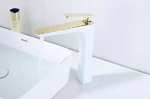 Висок смесител за баня Blandini Ventana L Gold White