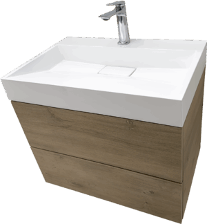 Дървесен шкаф за баня с чекмеджета Florence 70 OAK W