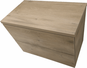 Светло дървесен плот за баня от ПВЦ с две чекмеджета TOP Oak