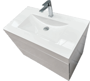 Бял шкаф за баня от ПВЦ водоустойчив Verona 80 W
