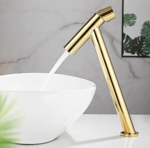 Златен смесител за баня Blandini Optic L Gold