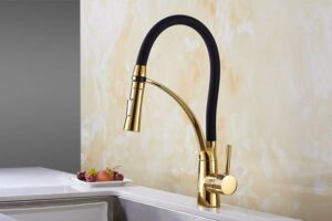 Златен кухненски смесител Blandini Torno Gold