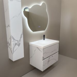 Водоустойчива мебел за баня от PVC Palermo 75 Marble White