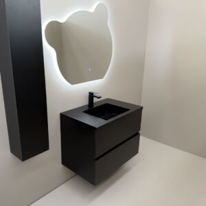 ПВЦ шкаф за баня черен мат мивка Torino 80 Black
