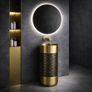 Неръждаема метална мивка тип кашпа Arch Black Gold