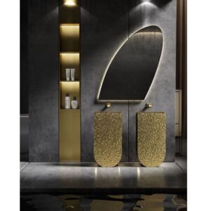 Стояща метална мивка тип кашпа Aurum Gold